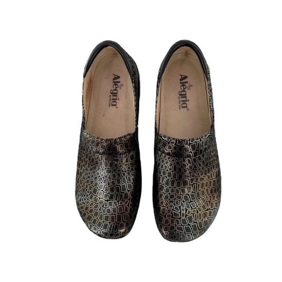 ALEGRIA Keli Fancy Giraffe Gold / Black Clogs Size 39 NEW WITHOUT BOX - Picture 7 of 12